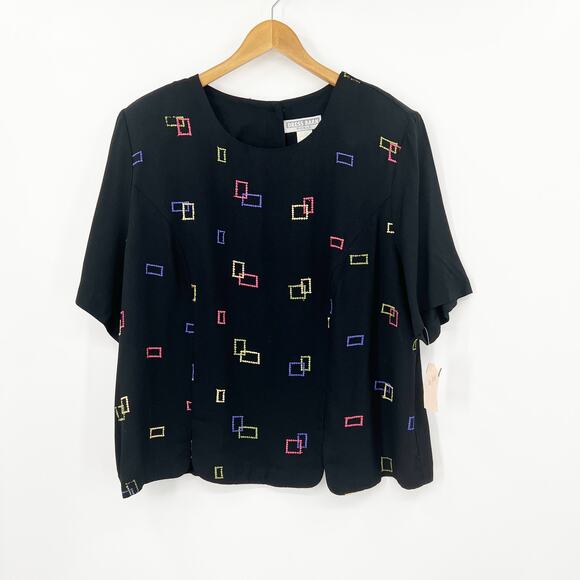 80s Vintage Dress Barn Geometric Retro Top Size 22W NWT - Picture 5 of 5